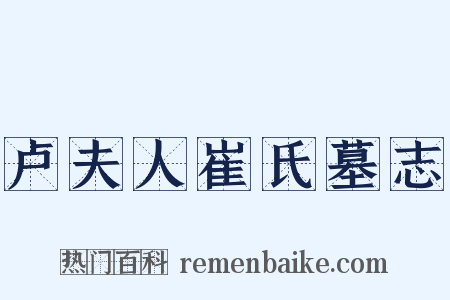 卢夫人崔氏墓志是什么意思的图片